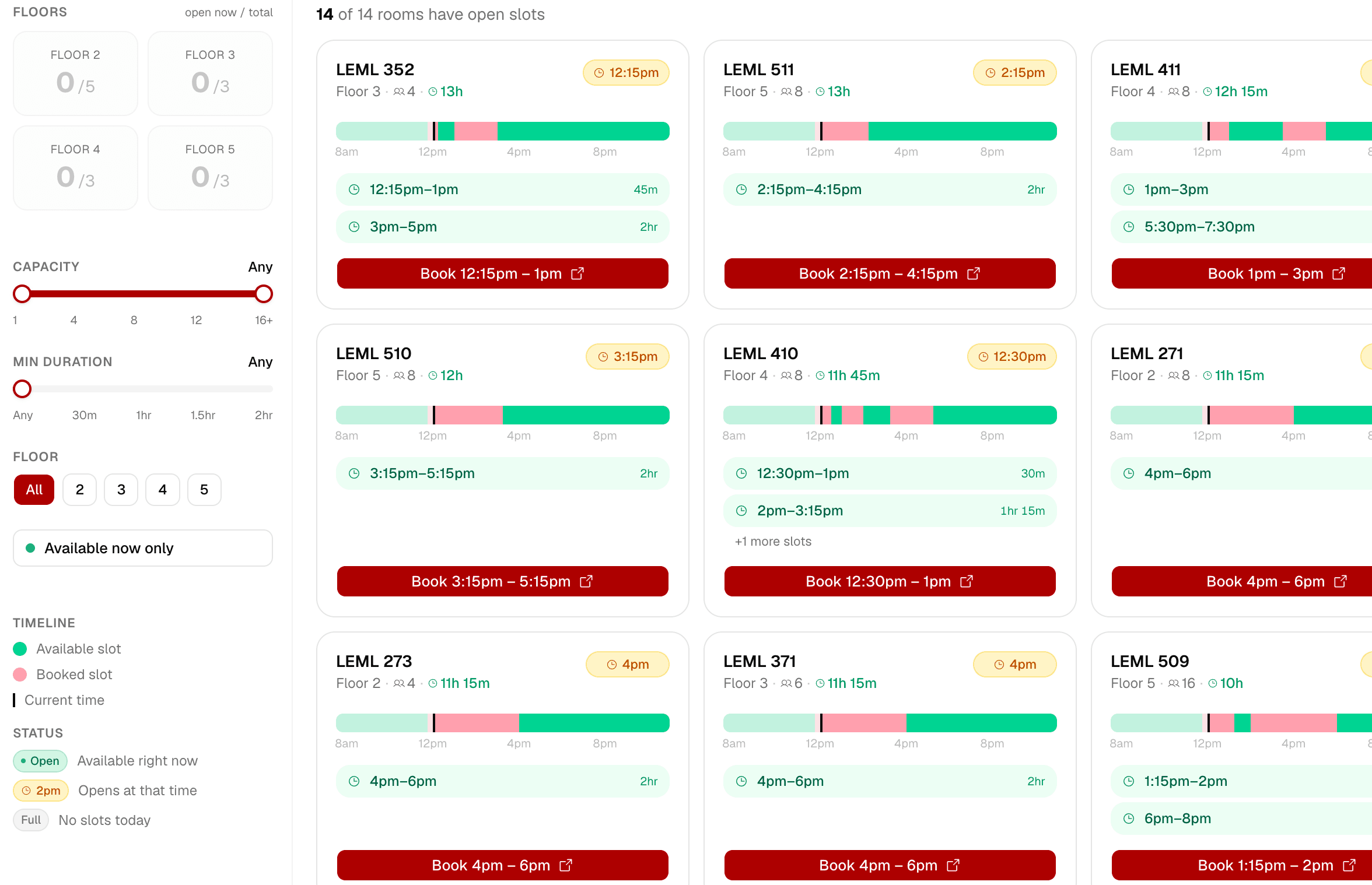 Advanced SU room booking after